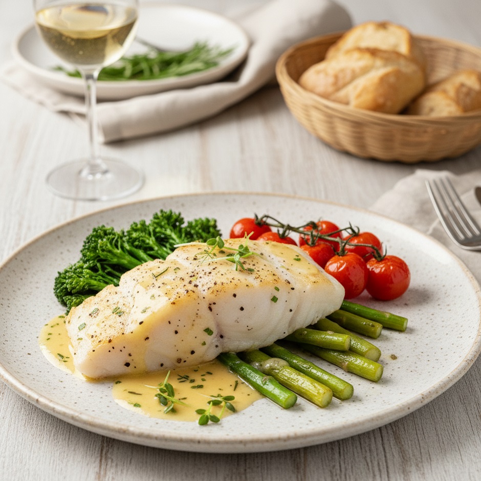 Gotowy obiad z filetu dorsza czarnego